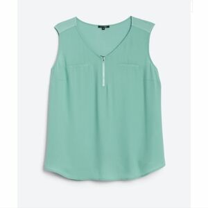 Light and Flowy Mint Brighton Zip Tank